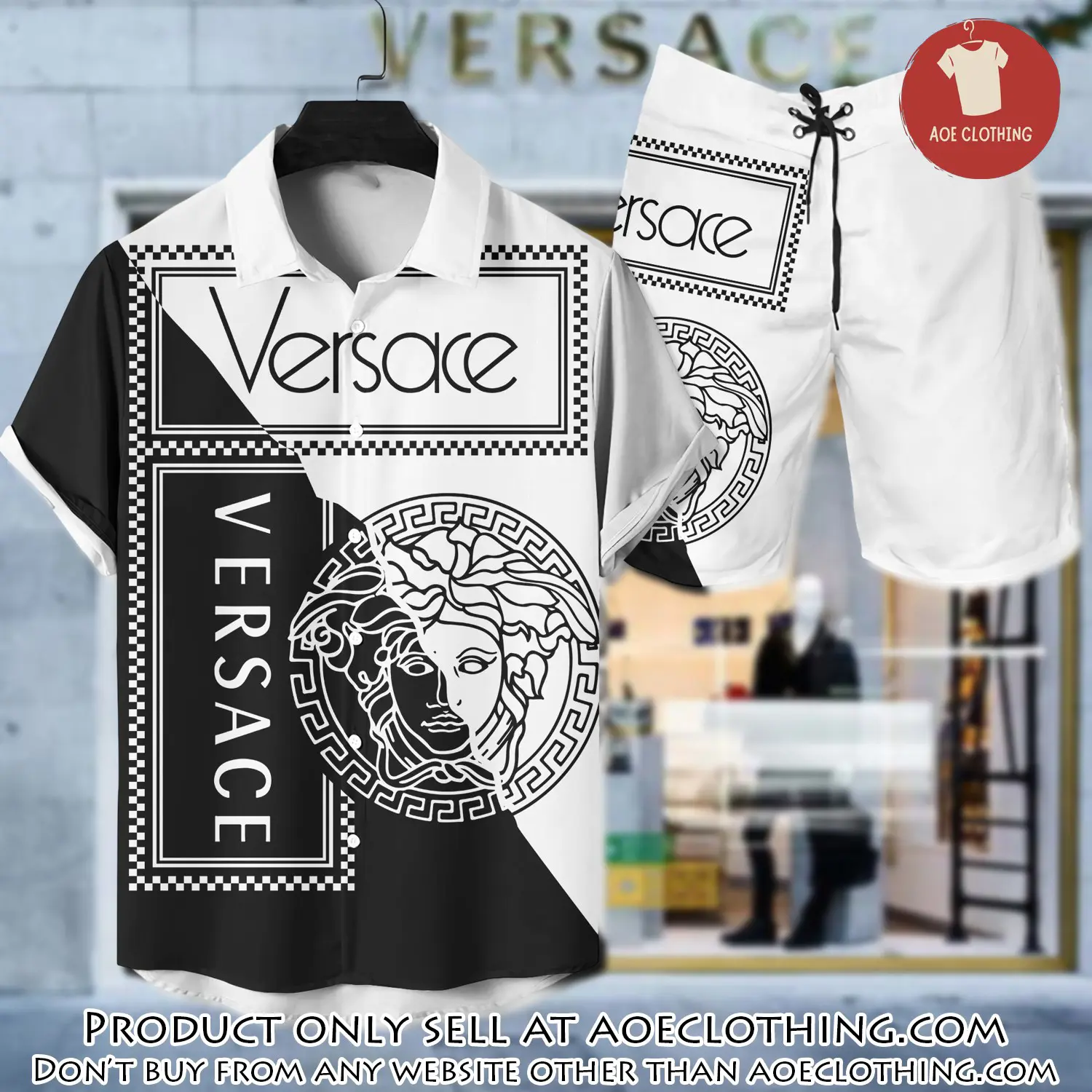 Versace luxury hawaiian shirt & short set lhs1205 aoe1031555